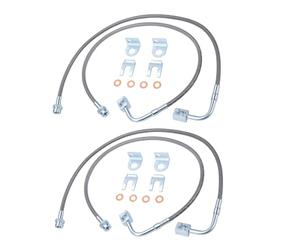 RASTKY Jeu de Durites de Frein en Acier Inoxydable, Composants de Transmission de Frein, 4 Ensembles 24 Pouces Avant et 22,5 Pouces Arrière, for Assemblage du Châssis du Véhicule