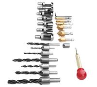 RASTKY Jeu de Forets de Coupe de Bouchons en Bois, Matériau Durable 8 Pièces avec Poinçon Central Automatique pour Outils de Quincaillerie pour le Travail du Bois