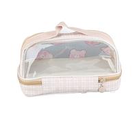 RASTKY Jolie Trousse Transparente Imperméable à l'eau avec Fermeture éclair pour étudiants, Maquillage Scolaire, Voyage, Sac Stationnaire en PU + PVC de Grande capacité pour Une Organisation Facile