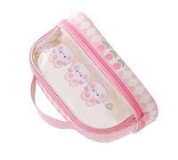 RASTKY Jolie Trousse Transparente Imperméable à l'eau avec Fermeture éclair pour étudiants, Maquillage Scolaire, Voyage, Sac Stationnaire en PU + PVC de Grande capacité pour Une Organisation Facile