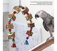 RASTKY Jouet coloré pour Animaux de Compagnie avec Accessoire de Balançoire à Mâcher, Cage à Oiseaux, Jouet Suspendu en Bois, Meulage du Bec et Amusant, Parfait pour Prévenir l'ennui chez Les