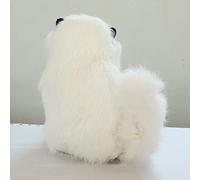RASTKY Jouet en Peluche de Chat de Simulation, Poupée électronique en Poils de Mouton Réels avec Son de Miaou, pour Anniversaire d'enfants (Yellow)