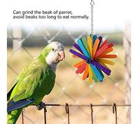RASTKY Jouet Interactif en Bois pour Oiseaux, Bâton à Mâcher de Perruche Rotatif coloré pour Le Meulage des Dents, Empêche L'isolement, pour Les Petits