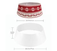 RASTKY Jupe de Sapin de Noël en Forme de Flocons de Neige, Tapis de Sapin de Noël pour Décorations de Vacances Festives, Détails Fabriqués à la Main, Matériau en Polyester, Petit 61 Cm, Grand 76,2