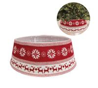 RASTKY Jupe de Sapin de Noël en Forme de Flocons de Neige, Tapis de Sapin de Noël pour Décorations de Fête de, Atmosphère Festive Vive pour Scène de, Matériau en Polyester, Petit 61 Cm, Grand 76,2