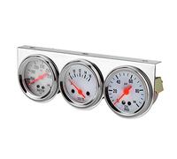 RASTKY Kit de Compteur éclairé à Aiguille Rouge, Ensemble de Jauges Triple, pour Véhicules à Chevy, Cadre en Métal Durable