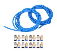 RASTKY Kit de Connecteur Pneumatique Tube PTFE Bleu 2M + M10 M6 pour Imprimantes 3D, Résistant à la Chaleur jusqu'à 260 ℃, Pièces de Rechange pour Ventilateurs