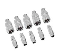 RASTKY Kit de Connecteur Rapide de Tuyau D'air en Acier Inoxydable nickelé, 5 Ensembles de Coupleur D'air et de Prise, Raccords Pneumatiques Durables pour Automobiles et Compresseurs (Fil extérieur