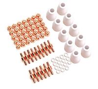 RASTKY Kit de Consommables de Torche de Découpe de Précision 75 Pièces pour PT-31-40, Ensemble D'anneaux de Tourbillon D'électrode à Haute conductivité Thermique pour CUT40 CUT50, Idéal pour les