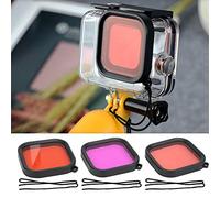 RASTKY Kit de Filtres D'objectif de Plongée 3 Pièces pour Caméra 8, Trous de Corde Anti-Perte, Filtres de Plongée sous-Marine, Accessoires de sous-Marine, écart de Couleur Correct, Rouge Vert Bleu