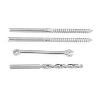 RASTKY Kit de Jeu de Vis Tire-fond en Acier Inoxydable pour Système de Garde-corps à Câbles - Installation Durable et Facile - Convient aux Poteaux en Bois - 60 Pièces - Idéal pour une Utilisation