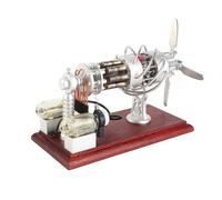 RASTKY Kit de Modèle de Moteur Stirling, Jouet éducatif à Fixation Stable pour Projets Scientifiques pour Enfants, Générateur d'air Chaud en Alliage D'aluminium, Plateau Cyclique à 16 Cylindres,