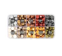 RASTKY Kit de Perles de Cire à Cacheter, 600 Pièces, Perles à Sceller Colorées avec Manche en Bois, Cuillère pour Invitations de Mariage, Scellage de Lettres (Couleur métallique (environ 200 pièces))