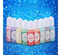 RASTKY Kit de Pigments de Résine UV Non Toxique, Bel Assortiment de Couleurs pour L'artisanat, Accessoires de Vêtements, Colorant époxy 10g pour la Fabrication de Bijoux Nail Art (Couleur unie 9