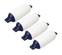 RASTKY Kit de Protection Marine Résistant aux Chocs pour Pare-Chocs de Bateau Gonflable pour Bateaux de Pêche Ponton de Yacht, 4 Pièces PVC Bleu Blanc 8,5 X 27 Pouces D'amarrage