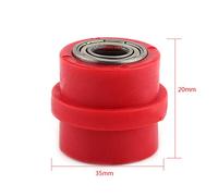 RASTKY Kit de Roulements Robustes pour Poulie à Chaîne, Curseur à Rouleaux, pour Vélo de Rue, VTT - Roue de Guidage à Forte Résistance pour Vélos Tout-terrain, Différentes Couleurs (Rouge 10MM)