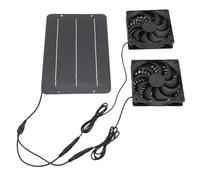 RASTKY Kit de Ventilateur D'extraction à Double énergie Solaire, avec Connecteurs étanches, Ventilateurs de Ventilation pour Camping en Plein Air, Poulailler, 50W