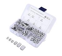 RASTKY Kit de Virole Universelle à Double Baril, Manchon de Sertissage d'extrémité de Ligne en Aluminium Robuste, Taille 6, 180 Pièces