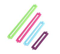 RASTKY Kit D'outils de Fabrication D'écharpes en Plastique Créatif pour Enfants, Planche à Tricoter Réglable pour Travaux Manuels Uniques, Cultiver la Patience, la Confiance en Soi, 4 Pièces