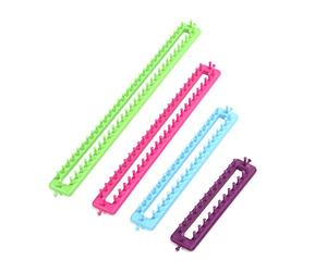 RASTKY Kit D'outils de Fabrication D'écharpes en Plastique Créatif pour Enfants, Planche à Tricoter Réglable pour Travaux Manuels Uniques, Cultiver la Patience, la Confiance en Soi, 4 Pièces