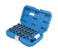 RASTKY Kit D'outils de Retrait de Goujon de clé D'écrou de Roue Antivol de Haute qualité 21 Pièces avec Douille CR-MO et 20 Clés de Verrouillage pour la sécurité et L'entretien du Véhicule