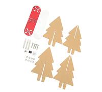RASTKY Kits de Circuits D'arbre de Noël à LED 3D, Lumière Vive et Colorée, Facile à Utiliser, Décoration D'arbre de Noël Idéale pour les Amateurs de Technologie (rouge)