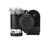 RASTKY Klaxon à Air électrique 12V 125db, Haut-parleur Bicolore avec Relais pour Voiture, Camion, Moto, ATV, Taille Compacte, Protection contre la Rouille