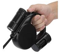 RASTKY Laisse Automatique 3 en 1 en Plastique Noir pour Animaux de Compagnie, Corde à Lumière LED, Sac Poubelle de Traction de 4.5m, Rétractable pour Chiens et Chats, Marche Nocturne