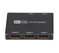 RASTKY Le Répartiteur DisplayPort Ultra HD 1x3 Distribue Efficacement 1 Source à 3 écrans pour Hôtel Cinéma Maison, Alliage D'aluminium