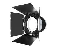 RASTKY Lentille de Fresnel pour Lumière Vidéo 10 Fois Plus Lumineuse avec Porte de Grange à 4 Feuilles, Support, Outil de Mise en Forme de la Lumière de Studio, Rangement et Transport (F20)
