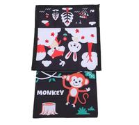 RASTKY Livre en Tissu froissé pour bébé, Livre Doux éducatif sur Le Thème des Animaux, Jouet avec Papiers Froissés et Miroir pour L'apprentissage Précoce des Nourrissons