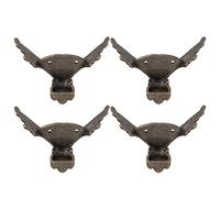 RASTKY Lot de 4 Pieds de Boîte en Bois au Design Rétro, Matériel en Bronze, Protège-pieds pour Boîtes en Bois, Décor Vintage, Alliage de Zinc Antirouille, 2,6 Pouces X 0,8 Pouces X 1,7, Décoration