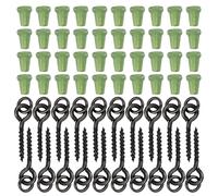 RASTKY Lot de 40 Blocs D'hameçons de Pêche en Acier avec Bouchon en TPR pour Terminal de Pêche, Kit de Bouchons de Bouillettes Résistants à la Corrosion, 20 Pièces pour Un Verrouillage Facile des