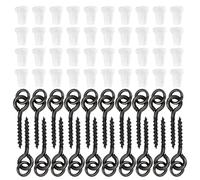 RASTKY Lot de 40 Blocs D'hameçons de Pêche en Acier avec Bouchon en TPR pour Terminal de Pêche, Kit de Bouchons de Bouillettes Résistants à la Corrosion, 20 Pièces pour Un Verrouillage Facile des