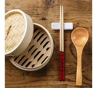 RASTKY Louche en Bois Naturel Sain pour la Cuisine, Résistante aux Hautes Températures, 7,1", Idéale pour les Novices en Cuisine, #01 Marron foncé (Cuillère couleur bois)