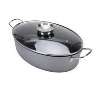 RASTKY Marmite à Poisson Ovale Multifonctionnelle avec Revêtement Antiadhésif, Grande Taille, Cuisinière à Gaz et Cuisinière Induction, en Acier au Carbone