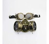 RASTKY Masque de Mort Squelette Guerrier, Accessoire de Cosplay, Masque à Gaz Steampunk Durable, Lunettes de Conception Unique, Taille Réglable pour Halloween, Fête Punk, Résine Adulte (Doré) (Doré)