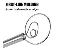 RASTKY Mélangeur à Bobine de Farine, Mélangeur Durable en Acier Inoxydable, Fouet à Pâte Léger pour les Amateurs de Pâtisserie, 29.5x8.7cm (SILVER)