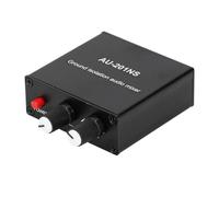 RASTKY Mélangeur de Son Compact 2 en 1 avec Port 3,5 Mm Systèmes Audio pour PC, Téléphone, Jeu et Voiture - Isolation du Sol Clarté Améliorée, Circuits d'Isolation Doubles et Boutons de Contrôle du