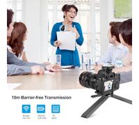 RASTKY Microphone sans Fil pour Appareil Photo, Réduction Intelligente du Bruit, Prise Omnidirectionnelle à 360°, Portée de Transmission de 10 M, Performance Longue Durée avec 10 (Un-déclencheur-deux)