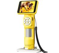 RASTKY Microscope Numérique LCD Rechargeable avec Bague de Réglage de la Distance et Sortie USB pour Une Visualisation en Temps Réel, Résolution Vidéo Full HD, Outil éducatif pour étudiants et