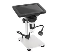 RASTKY Microscope Vidéo 1200X 1080P Microscope Numérique LCD 7 Pouces avec Lumière LED pour Projets de Micro-soudage, Inspection des Roches, Observation des Timbres de Pièces de Monnaie, ABS Argent