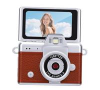 RASTKY Mini Caméra Porte-clés 1080p avec Carte SD de 32 Go, écran Rotatif de 1,47", Portable pour Les Voyages, L'école, Les Sorties, Lumière de Remplissage LED Lumineuse, Vintage foncé (Brown)