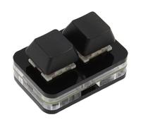 RASTKY Mini Clavier de Programmation Macro LED RGB personnalisé à 2 Touches pour OS X, Plug and Play pour Les Joueurs, 1,9x1,2x1,2 Pouces (Black)