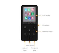 RASTKY Mini Lecteur MP4 à écran LCD de Conception Mate, Prise en Charge de la Carte TF 32 Go, Lecteur MP4 Ultra Fin avec Radio FM pour Les Amateurs de Musique, Blanc/Noir/Or/Bleu, Autonomie de 4 à 5