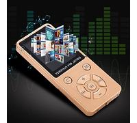 RASTKY Mini Lecteur MP4 à écran LCD de Conception Mate, Prise en Charge de la Carte TF 32 Go, Lecteur MP4 Ultra Fin avec Radio FM pour Les Amateurs de Musique, Blanc/Noir/Or/Bleu, Autonomie de 4 à 5