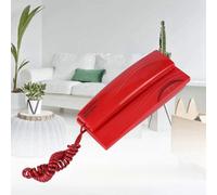 RASTKY Mini Téléphone Fixe Filaire Simple avec Fonction Sourdine/Pause, Double Usage Mural/Table, Recomposition/Voyant Lumineux pour Le Bureau à Domicile, Noir