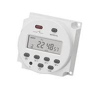 RASTKY Minuterie Numérique Programmable Montée sur Panneau électrique, Mini Taille, Intervalle de 1 Minute Marche/arrêt, 16 Programmes, écran LCD 7 Jours pour le Bureau à Domicile, Plastique Blanc
