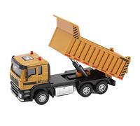 RASTKY Modèle de Jouet de Camion à Benne Basculante en Alliage 1:50 avec Façade de Levage et Effets Sonores/Lumineux, Valeur de Collection élevée, pour Les Amateurs de Construction, Marron