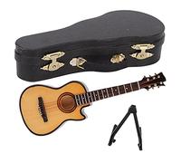 RASTKY Modèle de Mini Guitare en Bois, Réplique D'instrument de Musique Exquise, Parfaite pour les Cadeaux et L'éducation, Grande Guitare (pan coupé 16cm)